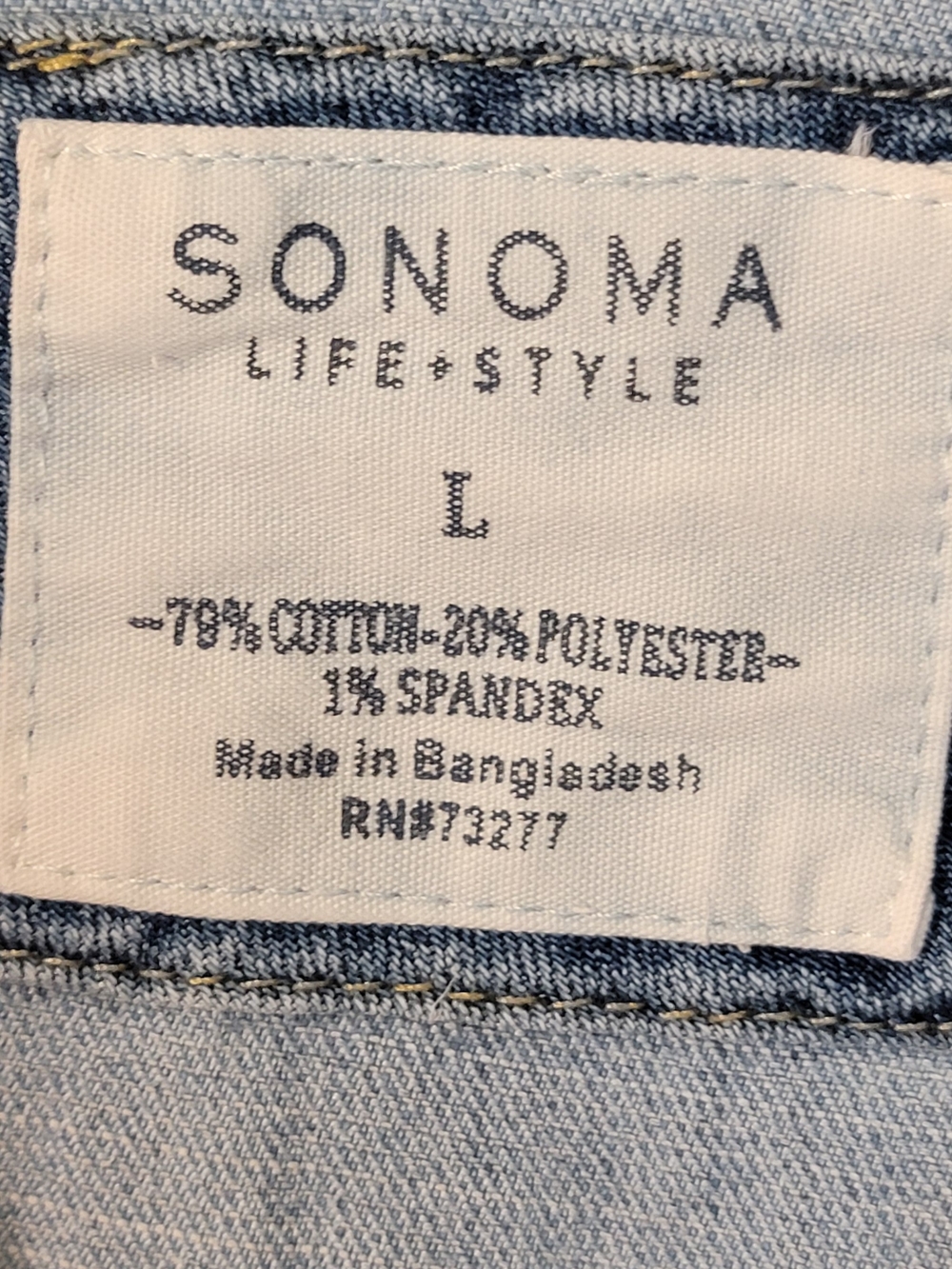SONOMA Light Blue Washed Denim Jean Jacket Size L - Picture 2 of 9